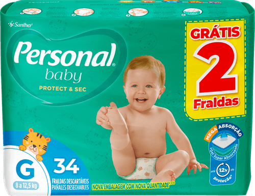 Fralda Personal Baby Tamanho G - Leve 34 Pague 32
