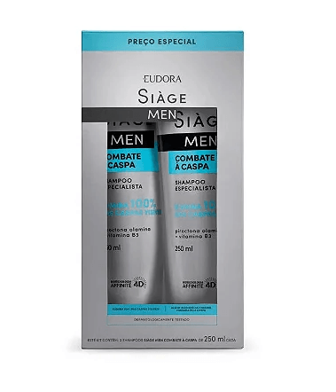 Kit 2 Shampoo Siàge Men Combate à Caspa - 250ml