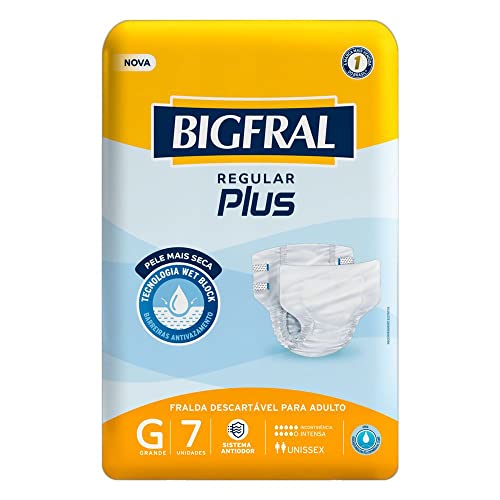 Fralda Geriátrica Bigfral Plus Regular G com 7 Unidades