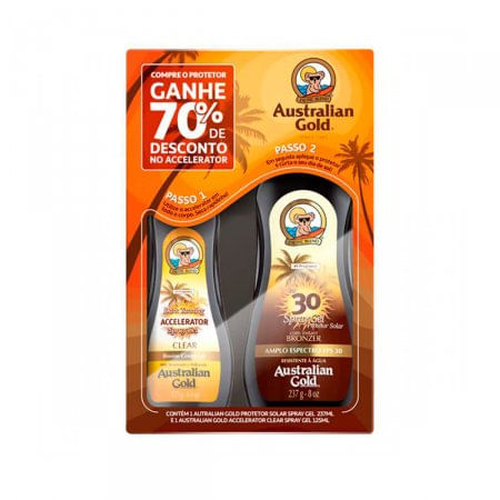 Kit Protetor Solar Australian Gold FPS30 237g + Bronzeador 125g
