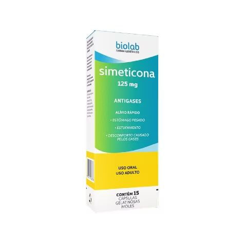 Simeticona 125mg com 15 Cápsulas - Biolab Genérico