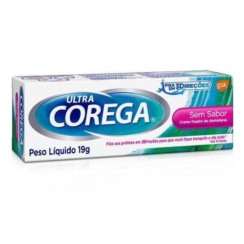 Corega Ultra Creme Fixador de Dentadura Sem Sabor - 19g