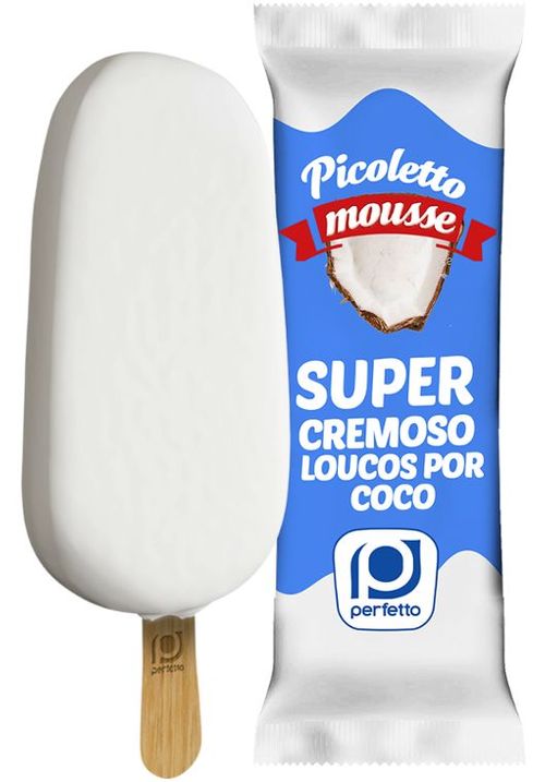 Picolé Picoletto Mousse Coco com Chocolate Branco - Perfetto