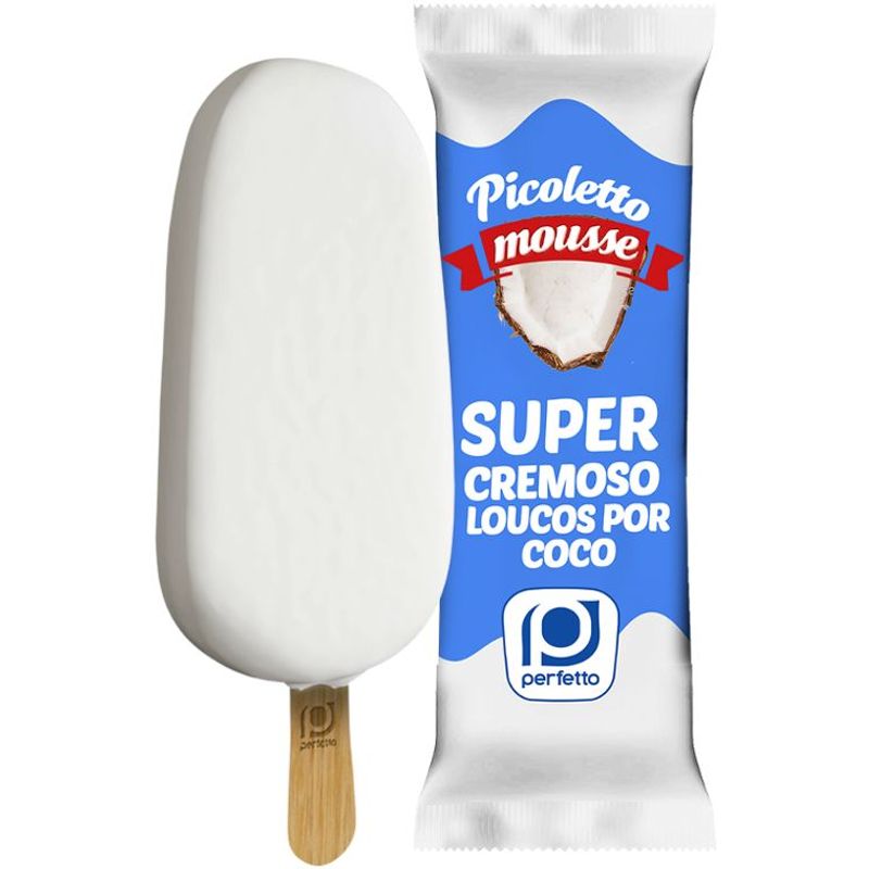 Picolé Picoletto Mousse Coco com Chocolate Branco - Perfetto