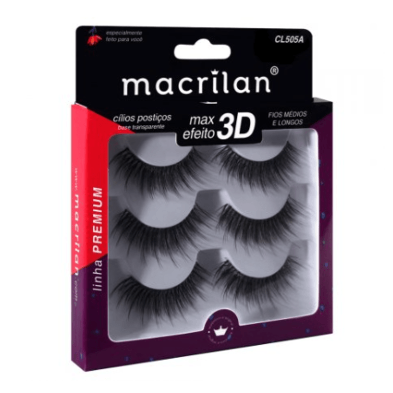 Cilios Posti Base Transparente com 3 Pares - CL505A