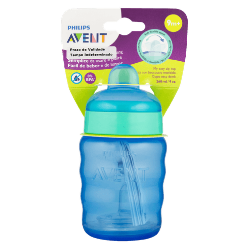 Copo Easy Bico de Silicone Azul Philips Avent - 260ml