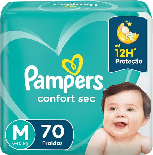 Fralda Pampers Confort Sec Super com 72 Unidades - Tamanho P