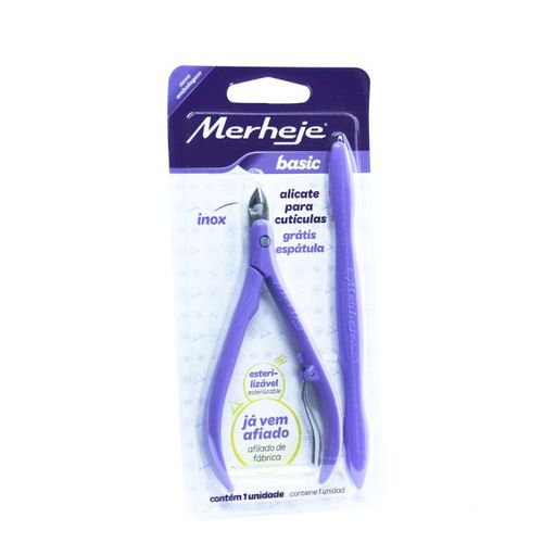 Kit Espátula + Alicate Para Cutícula - Merheje Basic Lilás