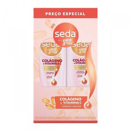 Kit Seda Shampoo 325ml + Condicionador 325ml Colágeno + Vitaminas
