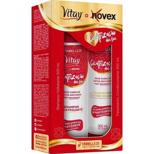 Kit Novex Shampoo 300ml + Condicionador 300ml Cicatrização dos Fios