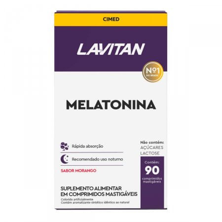 Lavitan Melatonina 0,21mg com 90 Comprimidos Sabor Morango - Cimed