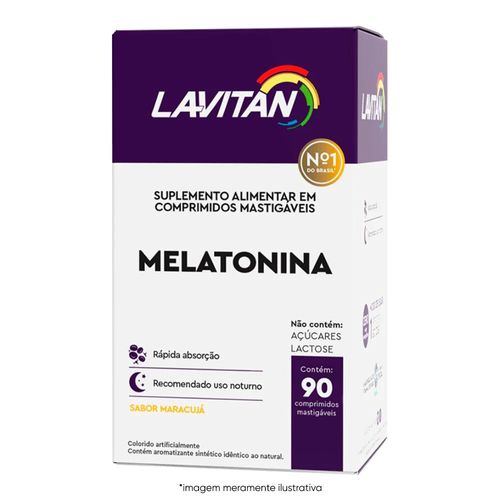 Lavitan Melatonina 0,21mg com 90 Comprimidos Sabor Maracujá - Cimed