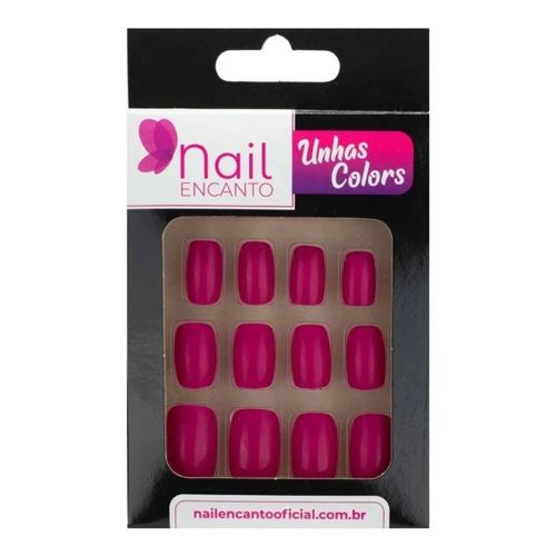 Unhas Nail Encanto Color Longa Preta com 28 Unidades