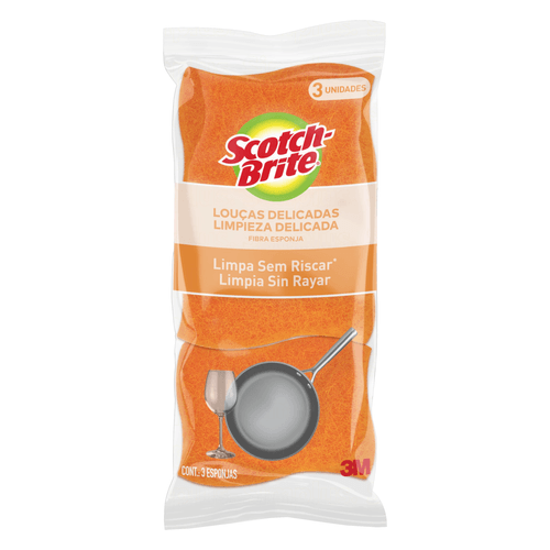 Esponja Scotch-Brite Não Risca Laranja - Leve 3 Pague 2