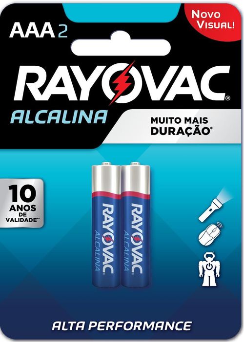 Pilha Rayovac Alcalina AAA com 2 unidades