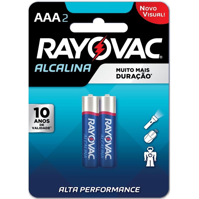 Pilha Rayovac Alcalina AAA com 2 unidades
