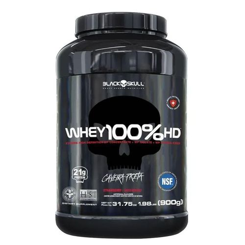 Whey 100% Black Skull Sabor Morango-  900g