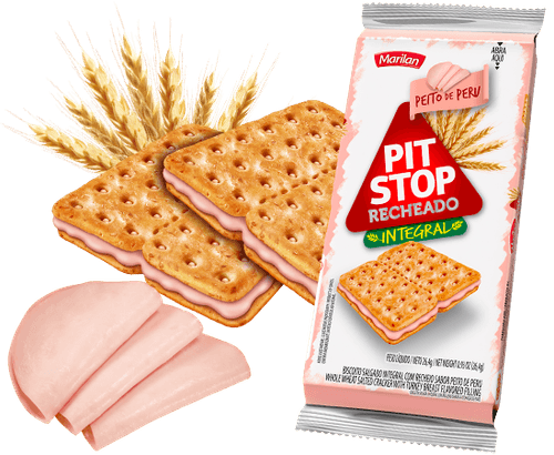 Biscoito Marilan Pit Stop Recheado Integral Peito de Peru - 91g