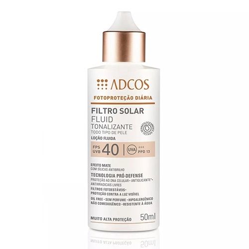 Protetor Solar Adcos Fluid Tonalizante Bronze FPS40 - 50ml