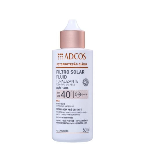 Protetor Solar Adcos Fluid Tonalizante Bege FPS40 - 50ml