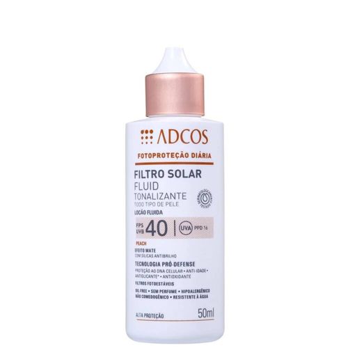 Protetor Solar Adcos Fluid Tonalizante Peach FPS40 - 50ml