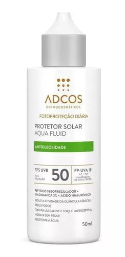 Protetor Solar Facial Adcos Aqua Fluid FPS50 Antioleosidade - 50ml