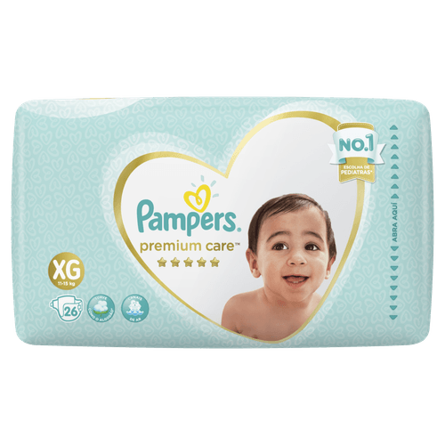 Fralda Pampers Premium Care Tamanho XG - 26 Uni
