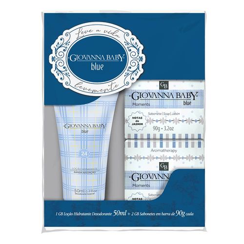 Kit Giovanna Baby Eterno Encanto Blue - 1 Loção Hidratante e 2 Sabonetes