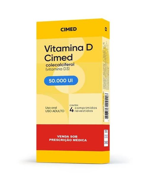 Vitamina D 50.000UI com 4 Comprimidos - Cimed