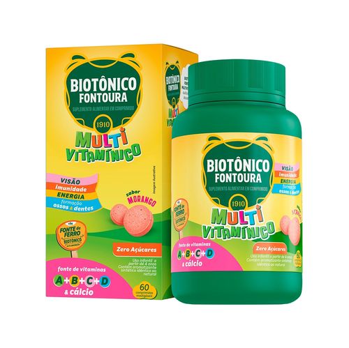 Biotônico Fontoura Sabor Morango com 60 Cápsulas - Hypera