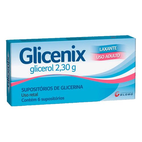 Glicenix Adulto Supositório com 6 Unidades - Globo