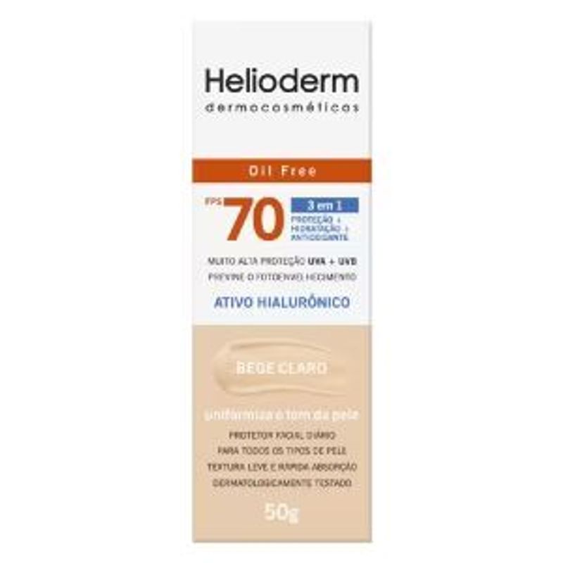 Helioderm Facial FPS70 Bege Claro 50g