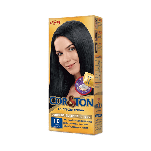 Tintura Niely Cor&Ton - Tom 1.0 Preto Azulado