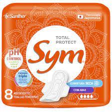 Absorvente Sym 360 com Abas - Cobertura Seca