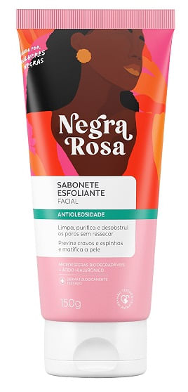 Sabonete Esfoliante Facial Negra Rosa Antioleosidade - 150g