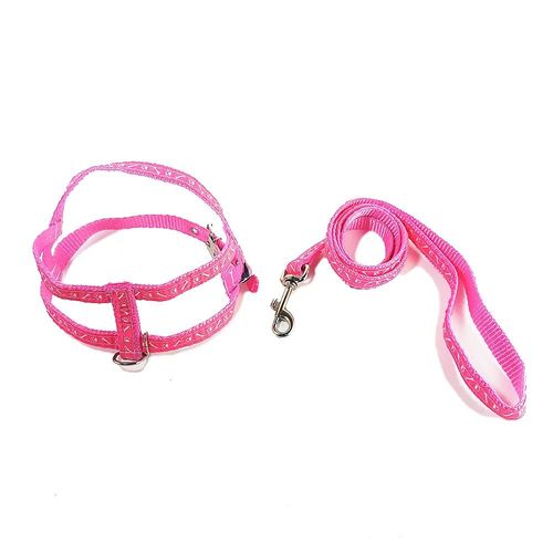 Guia com Peitoral Ajuste Patinha Mais Dog Número 2 - Rosa