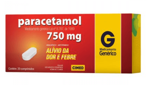 Paracetamol 750mg 20 comprimidos - Cimed Genérico