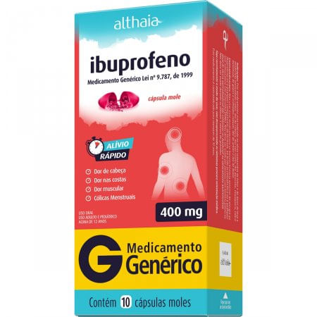 Ibuprofeno 400mg com 10 Cápsulas - Althaia Genérico