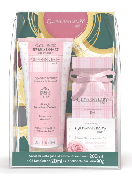 Kit Giovanna Baby Classic Loção Hidratante 200ml + Colônia + Sabonete