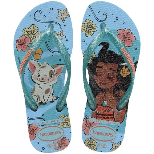 Chinelo Havaianas Kids Slim Princess Azul/Azul - 31/32