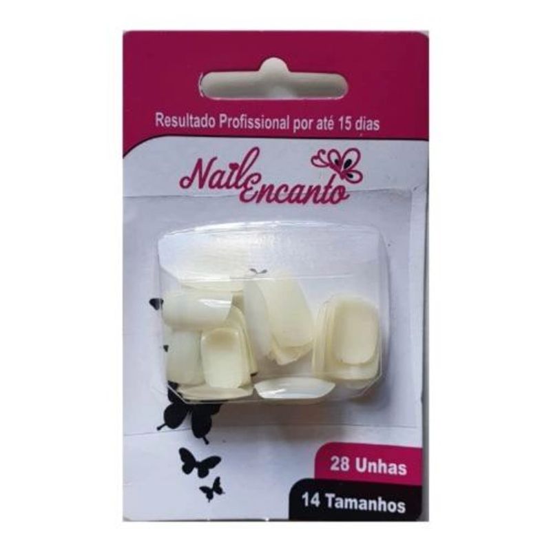 Unhas Postiças Nail Encanto Quadrada Longa com 28 Unidades