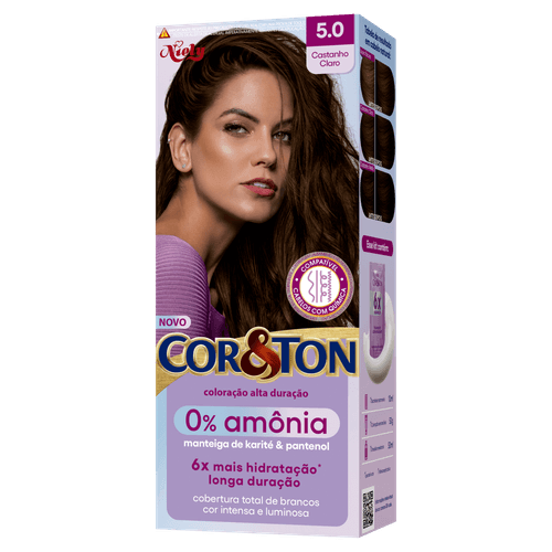 Tintura Niely Cor&Ton 0% Amônia 5.0 - Castanho Claro