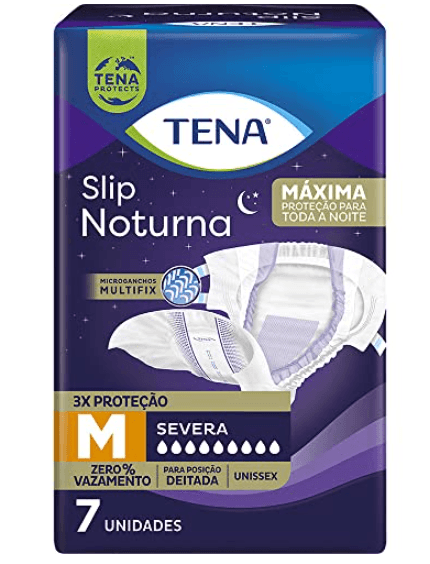 Fralda Geriátrica Tena Slip Noturna Tamanho M - 7 unidades