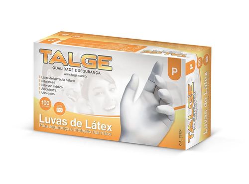 Luva Látex Talge Tamnho P - 100 Unidades
