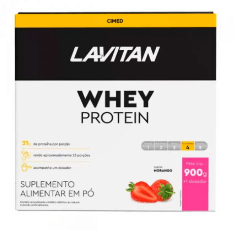 Whey Protein Lavitan Morango Sachê - 900g