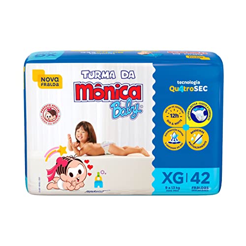 Fralda Turma da Mônica Baby Mega XG - 42 Unidades