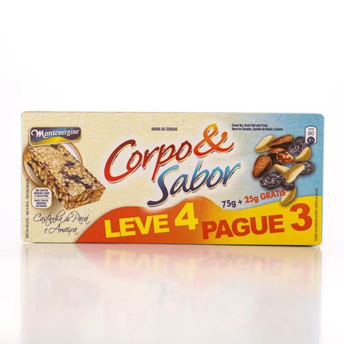 Barra de Cereal Corpo e Sabor Castanha do Pará e Ameixa 25g - Leve 4 Pague 3