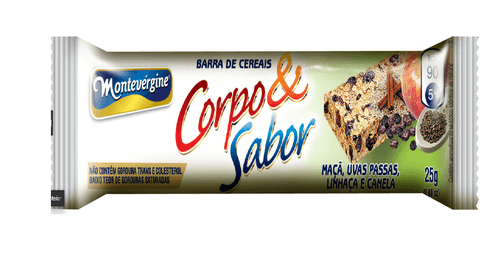 Barra de Cereal Corpo e Sabor Maçã, Uva Passa e Linhaça 25g - Leve 4 Pague 3