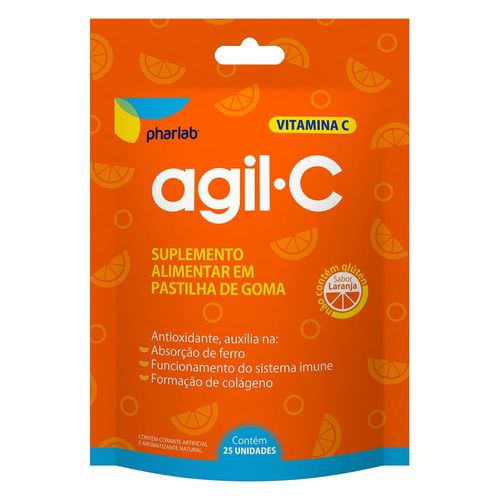 Agil-C Laranja 45mg com 25 Gomas - Pharlab