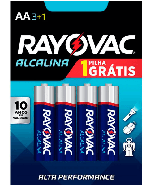 Pilha Rayovac Alcalina AA - Leve 4 Pague 3